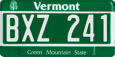 VT license plate BXZ241