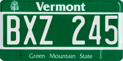 VT license plate BXZ245