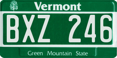 VT license plate BXZ246