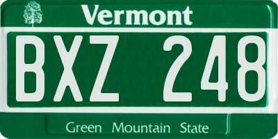 VT license plate BXZ248