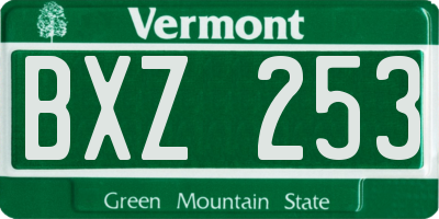 VT license plate BXZ253