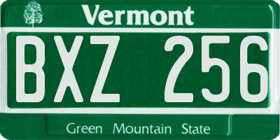 VT license plate BXZ256