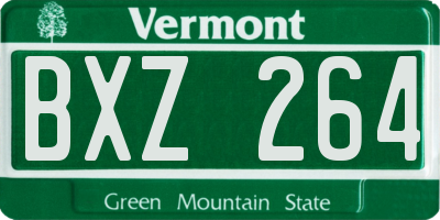 VT license plate BXZ264
