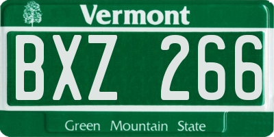 VT license plate BXZ266