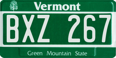 VT license plate BXZ267