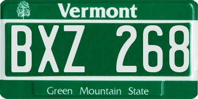 VT license plate BXZ268