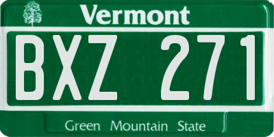 VT license plate BXZ271