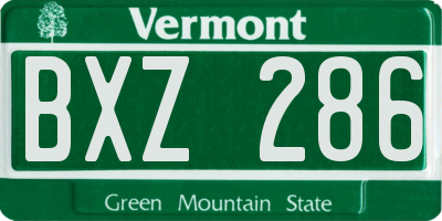 VT license plate BXZ286