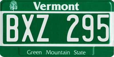 VT license plate BXZ295