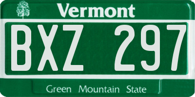 VT license plate BXZ297