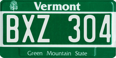 VT license plate BXZ304