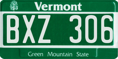 VT license plate BXZ306