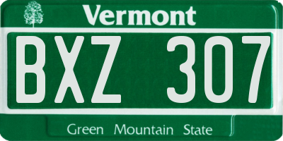VT license plate BXZ307