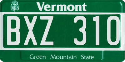 VT license plate BXZ310