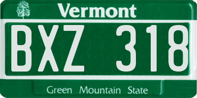 VT license plate BXZ318