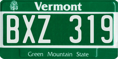 VT license plate BXZ319