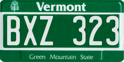 VT license plate BXZ323