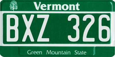 VT license plate BXZ326