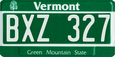VT license plate BXZ327