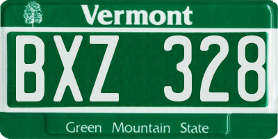 VT license plate BXZ328