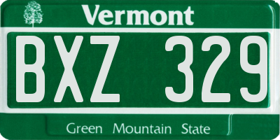 VT license plate BXZ329
