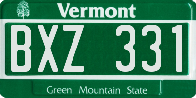 VT license plate BXZ331