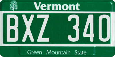 VT license plate BXZ340