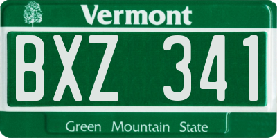 VT license plate BXZ341