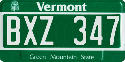 VT license plate BXZ347