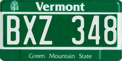 VT license plate BXZ348