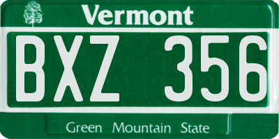 VT license plate BXZ356