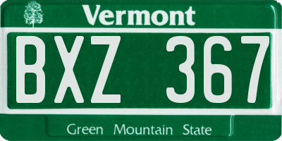 VT license plate BXZ367