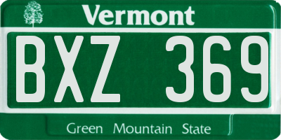 VT license plate BXZ369
