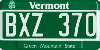 VT license plate BXZ370