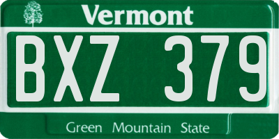VT license plate BXZ379
