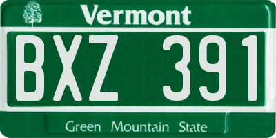 VT license plate BXZ391