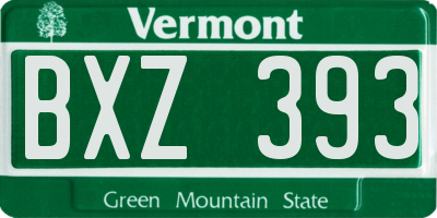 VT license plate BXZ393