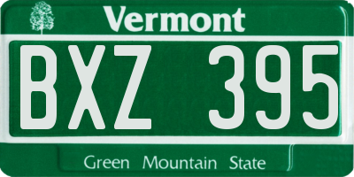 VT license plate BXZ395