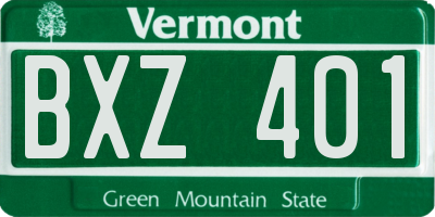 VT license plate BXZ401