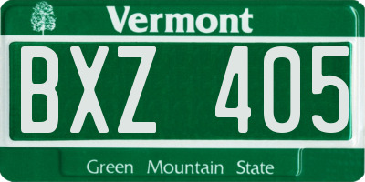 VT license plate BXZ405