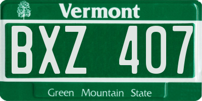 VT license plate BXZ407