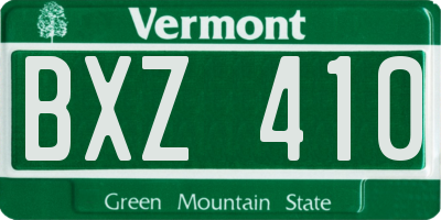 VT license plate BXZ410