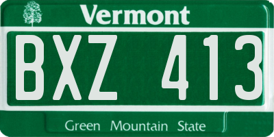VT license plate BXZ413