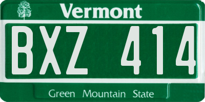 VT license plate BXZ414