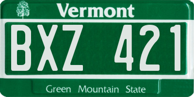 VT license plate BXZ421
