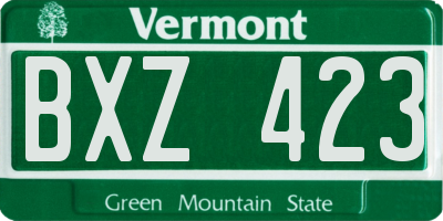 VT license plate BXZ423