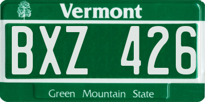VT license plate BXZ426