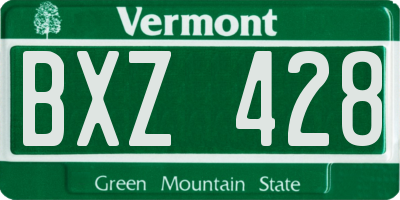 VT license plate BXZ428