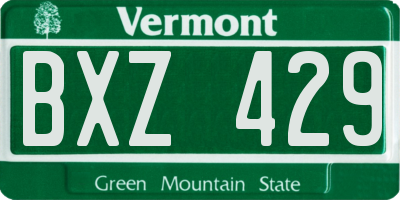 VT license plate BXZ429