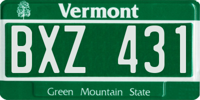 VT license plate BXZ431